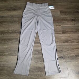 Champro Adult S Baseball Pant Mens Grey Black NEW BP91U Open Bottom Piped Loose